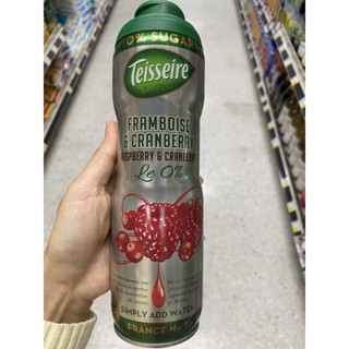 Raspberry &amp; Cranberry Concentrated Syrup With Sweeteners ( Brand Teisseire ) 600 Ml. น้ำหวานเข้มข้น กลิ่น ราสเบอร์รี่ แครนเบอร์รี่ สูตรใช้สารให้ความหวาน ( ตรา เตสแชร์ )