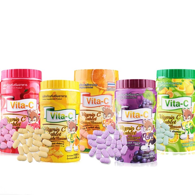 Baby Vitamins & Supplements 145 บาท VITA-C วิตามินซี ชนิดเม็ดอม 1000 เม็ด Mom & Baby