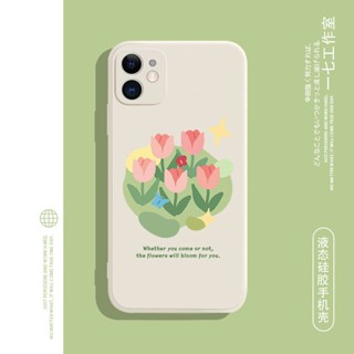 Spring tulip เคสไอโฟน iPhone 7plus 13 11 12 pro max 7 8 se2020 14 pro เคส 8plus case Xr Xs X max 8พลัส phone cover นิ่ม