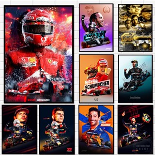 F1 โปสเตอร์ผ้าใบ ลายกราฟฟิตี้ World Champion F1 สําหรับตกแต่งผนังห้อง 1 ชิ้น