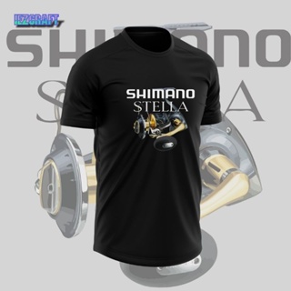 เสื้อยืดผ้าฝ้ายพิมพ์ลายแฟชั่น เสื้อยืด ผ้าไมโครไฟเบอร์ พิมพ์ลาย Shimano Stella สําหรับตกปลา