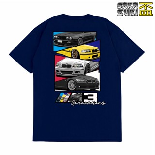 เสื้อยืด พิมพ์ลาย Sakazuki BMW E30 E46 E92 M3 GENERATION สําหรับยานยนต์