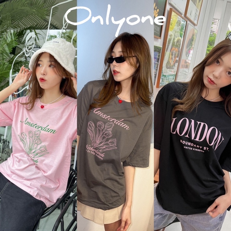 (พร้อมส่ง) เสื้อยืดoversize ผ้าcotton100%