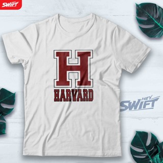 [COD]เสื้อยืด พิมพ์ลาย Harvard UNIVERSITY DISTROS-5XL