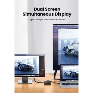 UGREEN(90513) เข้า 1 ออก 2 HDMI 2.0 4k 60HZ HDR 1 in 2 out HDMI Splitter Dual simultaneous Display for laptop PS5