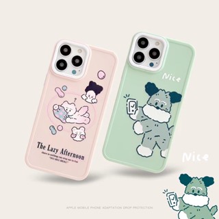 ✨ส่งเชือกเส้นเล็ก✨เคสไอโฟน14 Pro Max 13 12 11 เคส for iPhone 14พลัส การ์ตูน เรียบง่าย พกง่ายๆ การป้องกันการตก Case