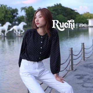 RUCHI -🔸 🔸​Tiny Dot shirt 🔸 🔸 เสื้อลายจุด คอกลม ผ้าชีฟองผสม ผ้าใส่สบายมากๆ 🥰