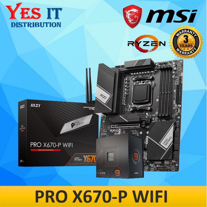 MSI PRO X670-P WIFI AMD AM5 MOTHERBOARD + AMD RYZEN 9 7950X PROCESSOR