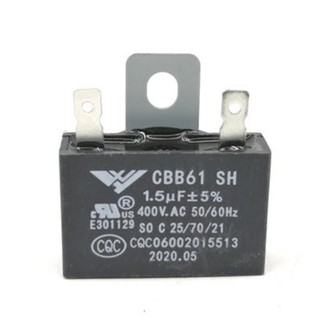 คาปาซิเตอร์ 1.5uf(ไมโคร) 400/450V. (เหลี่ยม-ขาเสียบ)