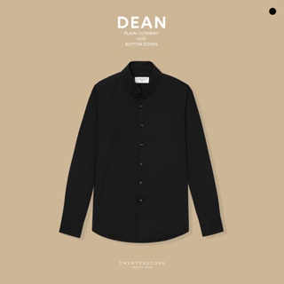 TWENTYSECOND เสื้อเชิ้ตแขนยาว ปกตัด ผ้าคอตต้อน รุ่น Dean Cut collar shirt - สีดำ / Black