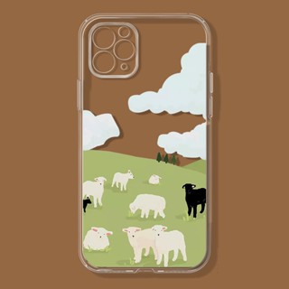 Lovely little sheep เคสไอโฟน iPhone 12 14 pro 7 8 เคส โปร่ง 13 11 pro max 8plus case Xr Xs X 8พลัส cover นิ่ม 7plus