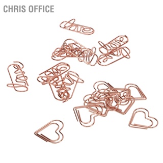 Chris Office คลิปหนีบกระดาษ โลหะ สีโรสโกลด์ น้ําหนักเบา แบบพกพา พร้อมกล่องเก็บ 100 ชิ้น