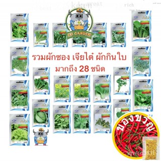 CHIATAI  รวมผักเจียไต๋ ผักซอง เจียไต๋ กินใบ 28ชนิด *คละชนิดได้ เพียงกดเพิ่มชนิดลงรถเข็น* คะน้า ผักชี กะเพรา ผักบุ้ง กวาง