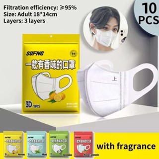 10pcs Masker KF94 กลิ่น 3D 4-ply Breathable Mint รสสีแดงและสีขาว Masker Facemask pm2.5