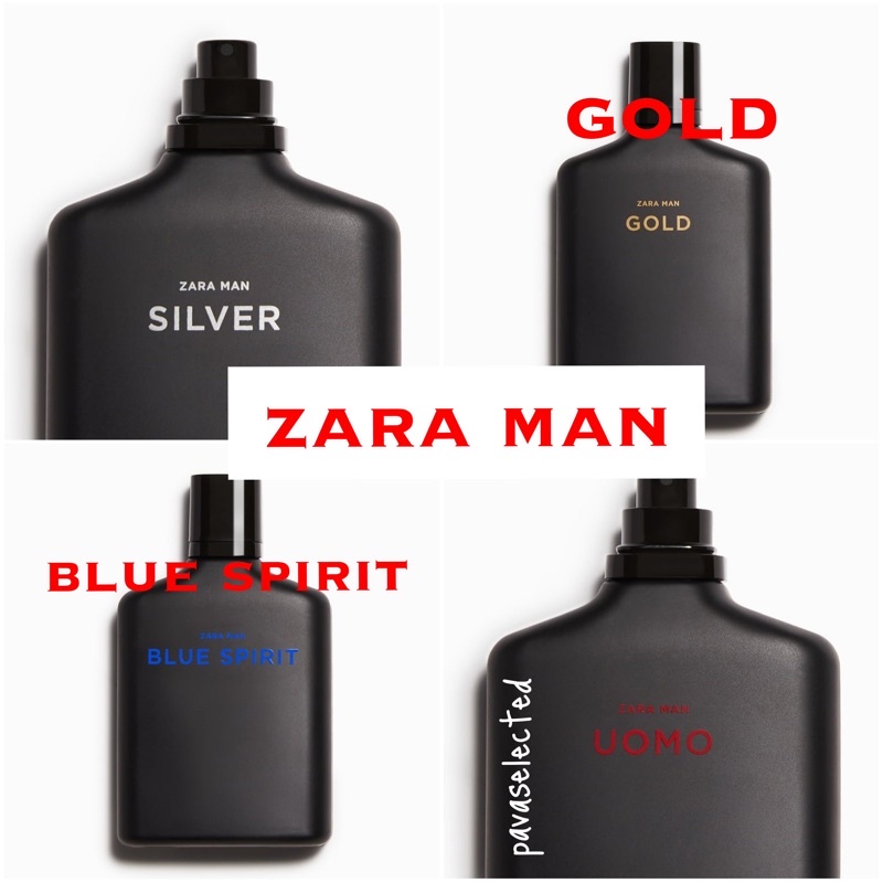 ZARA MAN EDT 100 ml น้ำหอมผู้ชาย ซาร่า Man Gold Silver Blue Uomo 80Black Midnight Hour Green Savage