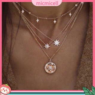 (micmicell) ของขวัญเครื่องประดับผู้หญิงสร้อยคอโซ่จี้ดาวหลายชั้น boho