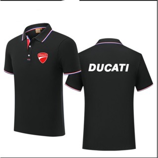 DUCATI Motorcycle Shop Custom Workwear POLO Shirt 1199 1299 899 V2 Monster696 821 797 659 Panigale V4 XDiavel S Diavel1260 StreetFighter 848 1098 Scrambler800 supersport950 Hypermotard950 Multistrada V4 Cycling Short Sleeve Cotton T-Shirt