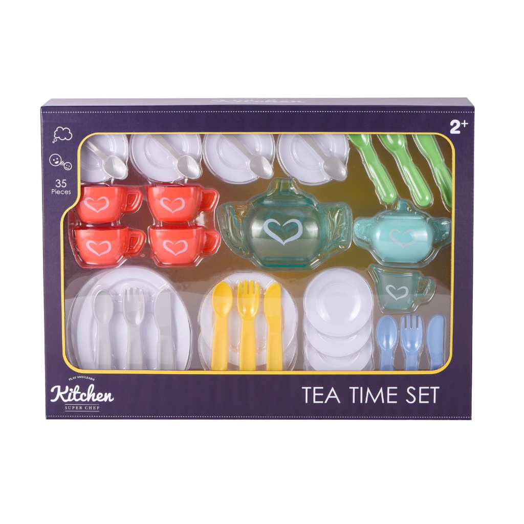 Wel-B x Infunbebe TEA TIME SET (ชุดน้ำชา 35 ชิ้น ของเล่นเด็ก) - ของเล่น ของเล่นเด็ก ชุดทำน้ำชา ชุดคร