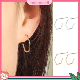 (micmicell) ของขวัญเครื่องประดับแฟชั่นสตรีต่างหูอัลลอยเรขาคณิต