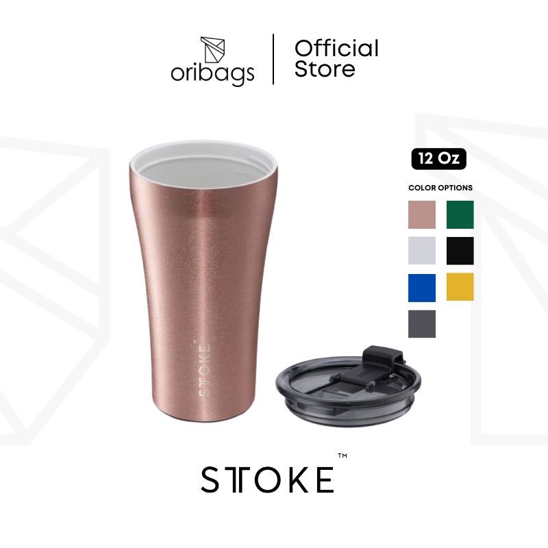 STTOKE 12oz ถ้วยเซรามิคกันกระแทก Worlds First Shatterproof แก้วเซรามิค Leakproof ฝาปิด 1.0 กาแฟท่องเ
