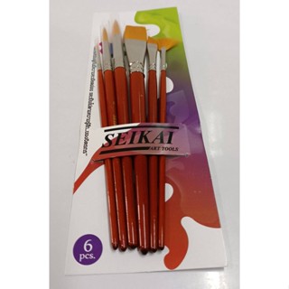 PPKK พู่กันชุด 6 ด้าม SEIKAI SE6-JN4  Art Tools ใช้ระบายสีจาก ขนแปรงละเอียดอ่อน สำหรับจิตรกร Brush Tools