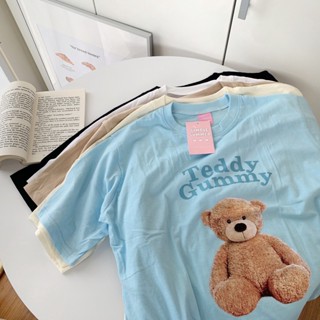 เสื้อยืดโอเวอร์ไซด์ ผ้าคอตตอน งานสกรีน teddy gummy