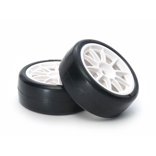 [ชุดแต่งรถบังคับ] TAMIYA 47351 White 10-Spoke Wheels w/Reinforced Tires Type C (24mm, 2pcs.) ชุดแต่งทามิย่าแท้ rc