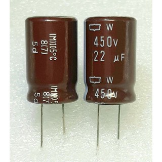 NCC Nippon Chemi-con W  22uf 450v capacitor ตัวเก็บประจุ คาปาซิเตอร์