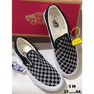 🛒VANS slip on (Top)ตารางเทาดำ พร้อมกล่อง🛍มีไซส์ 37-55