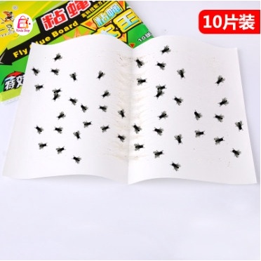 กาวดักแมลงวัน แผ่นกาว แพ็คละ 10 แผ่น กำจัดแมลงวัน แผ่นกาวดักแมลงวัน Sticky Fly Paper กาวเหนียว ใช้งานง่าย