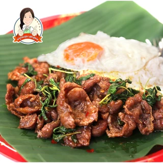 ซอสผัดกะเพรา1Kg(50จาน) คุณละออง สูตรพริกแห้งเข้มข้นไร้น้ำมัน Stir fried basil sauce (Khun Laong's Brand)