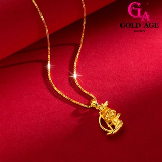 Ga พร้อมส่ง สร้อยคอโซ่ ชุบทอง 24K จี้รูปกระต่ายน่ารัก เครื่องประดับแฟชั่น สําหรับผู้หญิง