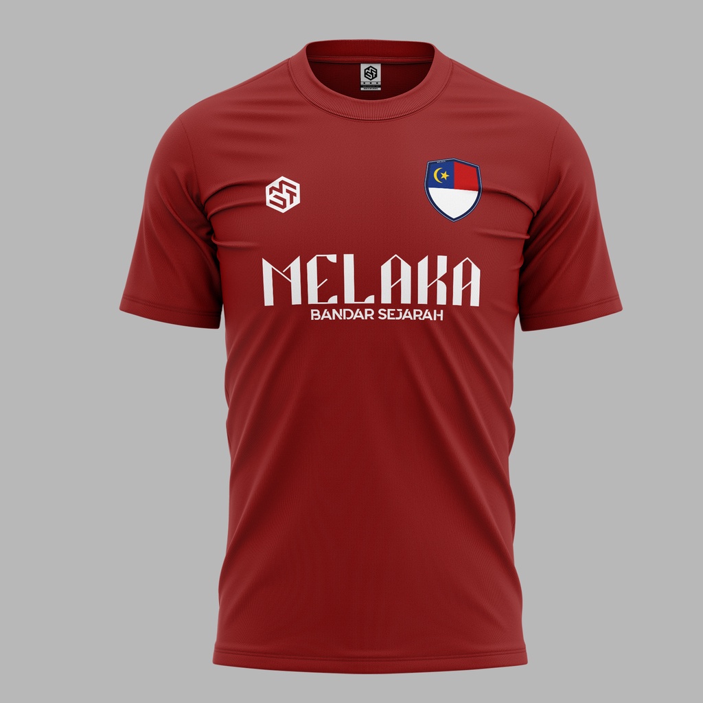 Melaka Bandar Sejarah Jersey Maroon/ White - Jersey Roundneck