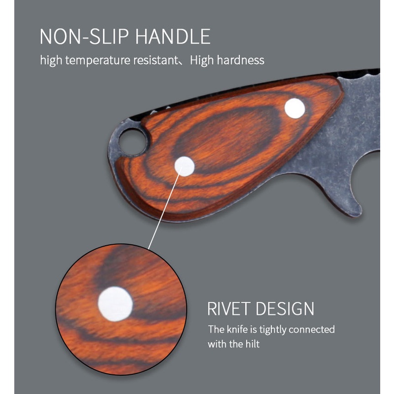 SD10 มีดเดินป่า/มีดพกเล็ก Mini Shark + พร้อมซอง / มีดพกพา/ มีดตั้งแคมป์ Stainless steel 420 แข็ง58 HRC - รูปที่ 6