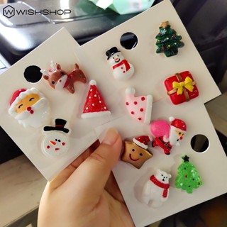 3Pcs/set Brooches Cartoon Enamel Fashion Women Buttons Brooch Pin Xmas Tree Santa Claus Snowman Elk Christmas Acrylic Merry Christmas Festival Party Jewelry Gifts