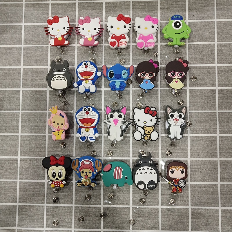 คลิปหนีบป้ายชื่อ ลายการ์ตูน แบบยืดหดได้ สําหรับพยาบาล จํานวน 1 ชิ้น
