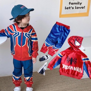 #Spiderman sport set #ชุดเสื้อแขนยาว ฮู้ดดี้ + กางเกง ลายสไปเดอร์แมน มารับอากาศเย็นๆ #ชุดเด็ก #เสื้อกันหนาว