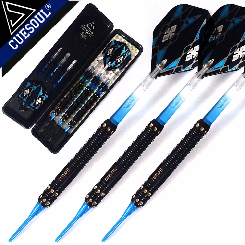 Cuesoul Professional อิเล็กทรอนิกส์ Soft Tip ลูกดอกที่ไม่ซ้ํากัน Dart Flights Blue PC Dart Shaft