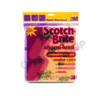 3M สก๊อตช์-ไบรต์ ผ้าฟองน้ำอเนกประสงค์ บรรจุ 4 ชิ้นต่อแพ็ค Scotch-brite Sponge Cloth Commercial Pack