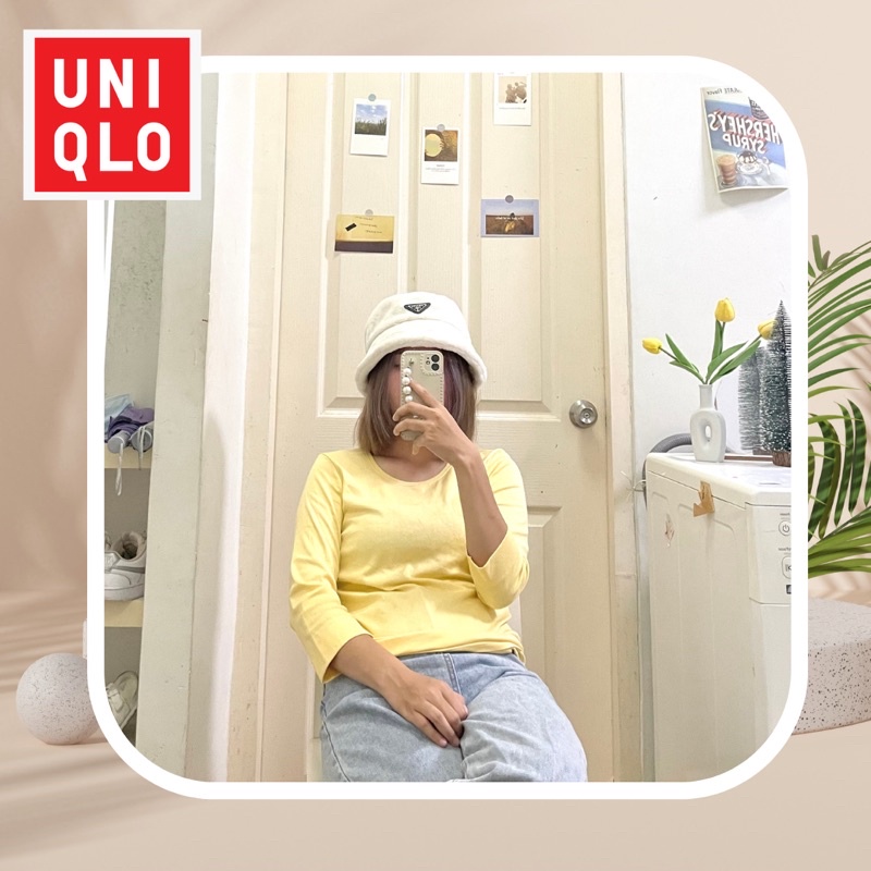 เสื้อยืดแขนยาว uniqlo มือสอง #เสื้อมือสอง #uniqlo