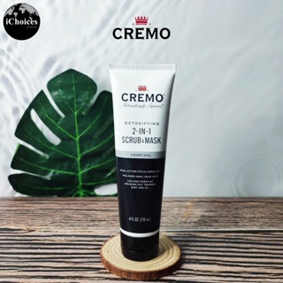 [Cremo] Detoxifying 2-in-1 Scrub &amp; Mask Charcoal 118 ml สครับ+ มาร์ค ชาร์โคล สำหรับผิวหน้า