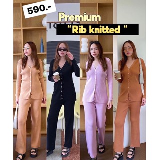 🔥Premium “Rib knit” set (590฿ฟรีส่ง) ให้10/10 !⭐️⭐️⭐️ ตัวนี้เนื้อผ้าทออย่างดีเลยนะคะ ร่องสวย แน่นนุ่มสุดๆ tshop