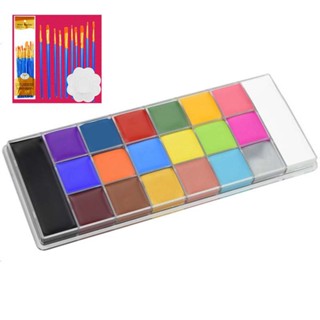 20 Color Oil Paint Body Profession Makeup Palette Face Art Painting Oil Art Party Face Color Makeup with Brush For Party Halloween