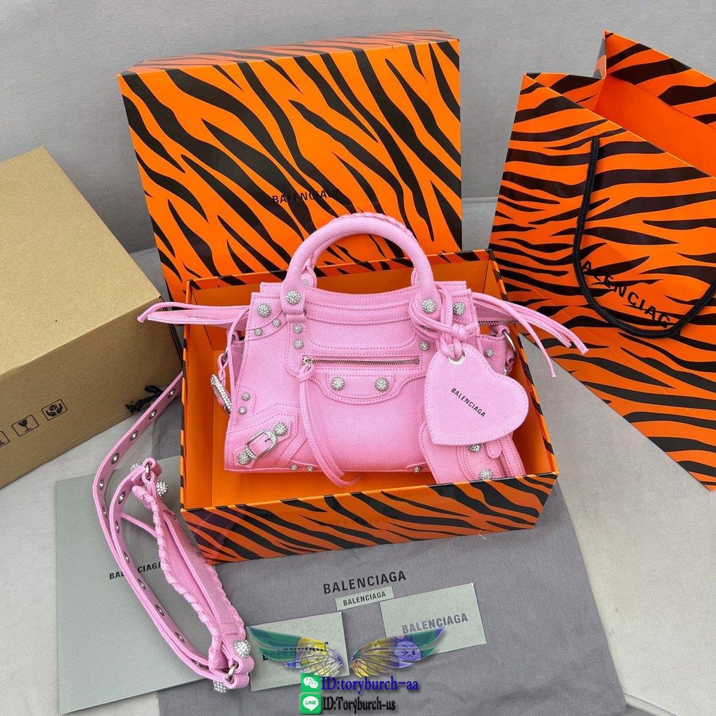 peachy Balenciaga neo cagole fabric shopper handbag shoulder crossbody zipper messenger bag