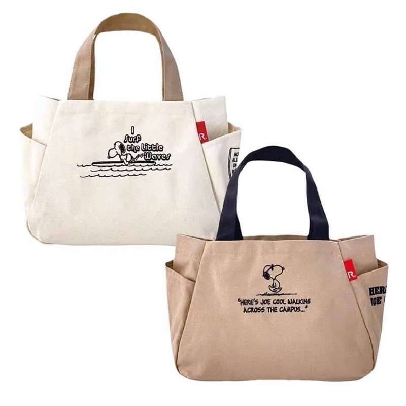 กระเป๋าถือ Snoopy แบรนด์ Rootote Japan ผ้าหนา