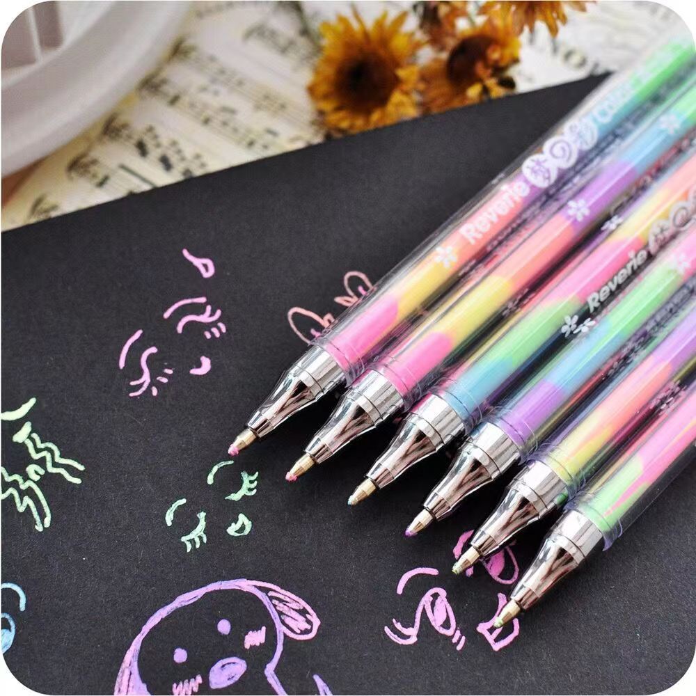 Y&X ปากกาเขียนการ์ดอวยพร ไล่โทนสี พร้อมเครื่องเขียน ลายผลไม้ สีสันสดใส DIY