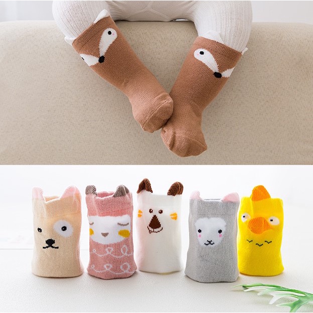 D150 ถุงเท้าเด็ก ถุงเท้ากันลื่น รุ่น ลายสัตว์ลายน่ารัก สินค้าขายดี...