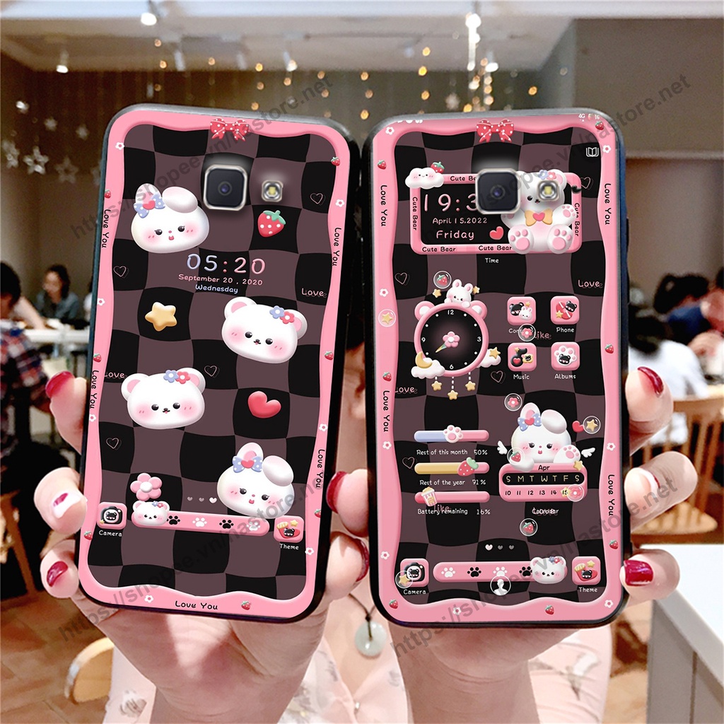 เคสหมีและนาฬิการาคาถูกน่ารักสําหรับ Samsung J4 Plus / J4 Core / J4+
