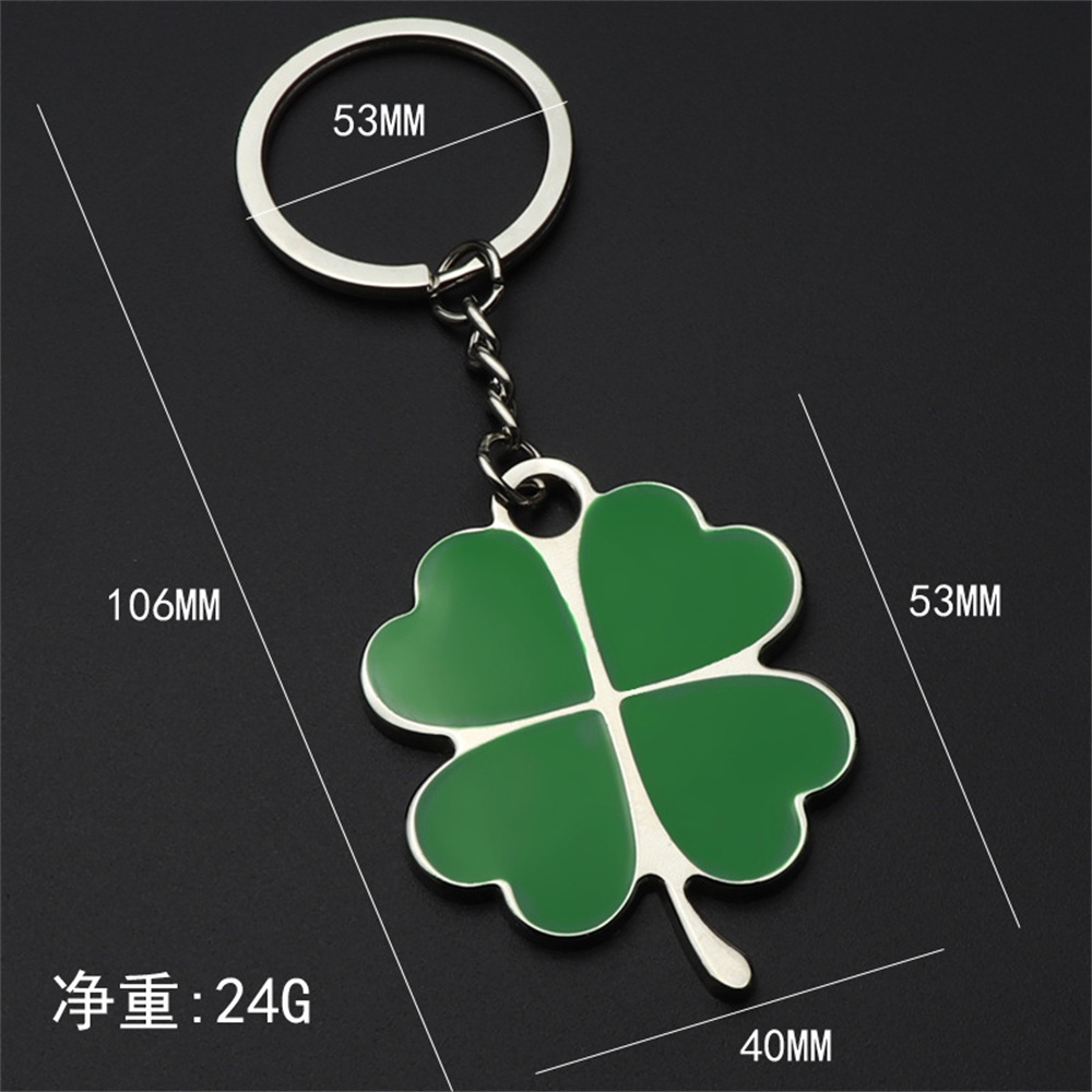 แฟชั ่ นสี ่ Leaf Clover Key Chain สีเขียวแหวนโลหะโชคดี Keychians กระเป ๋ าเครื ่ องประดับ Key อุปกรณ ์ เสริม ราคา ถูกที่สุด ดีลบีเคเค แกลเลอรีภาพที่ 6