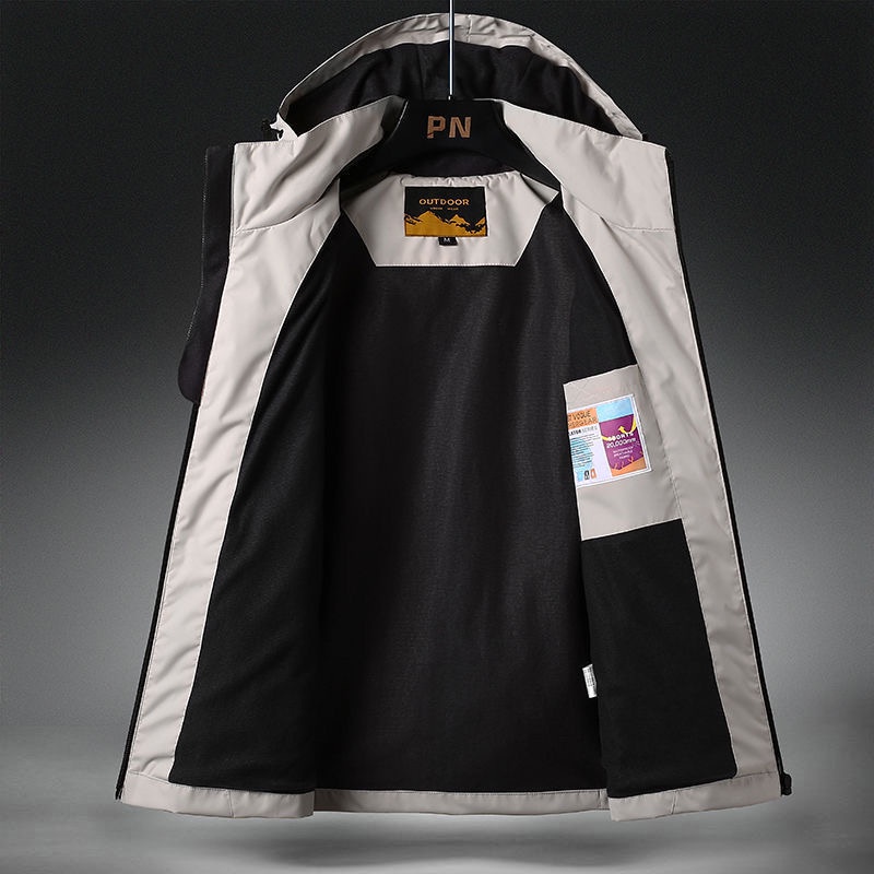 แจ็คเก็ตใหม่ล่าสุดกันฝนกันน้ำถอดหมวกได้กระเป๋ามีซิป 1898# - รูปที่ 5